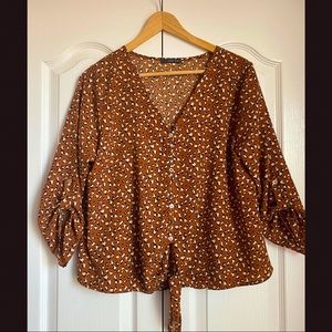 West Kei Taleen Tie Front Blouse - Size S